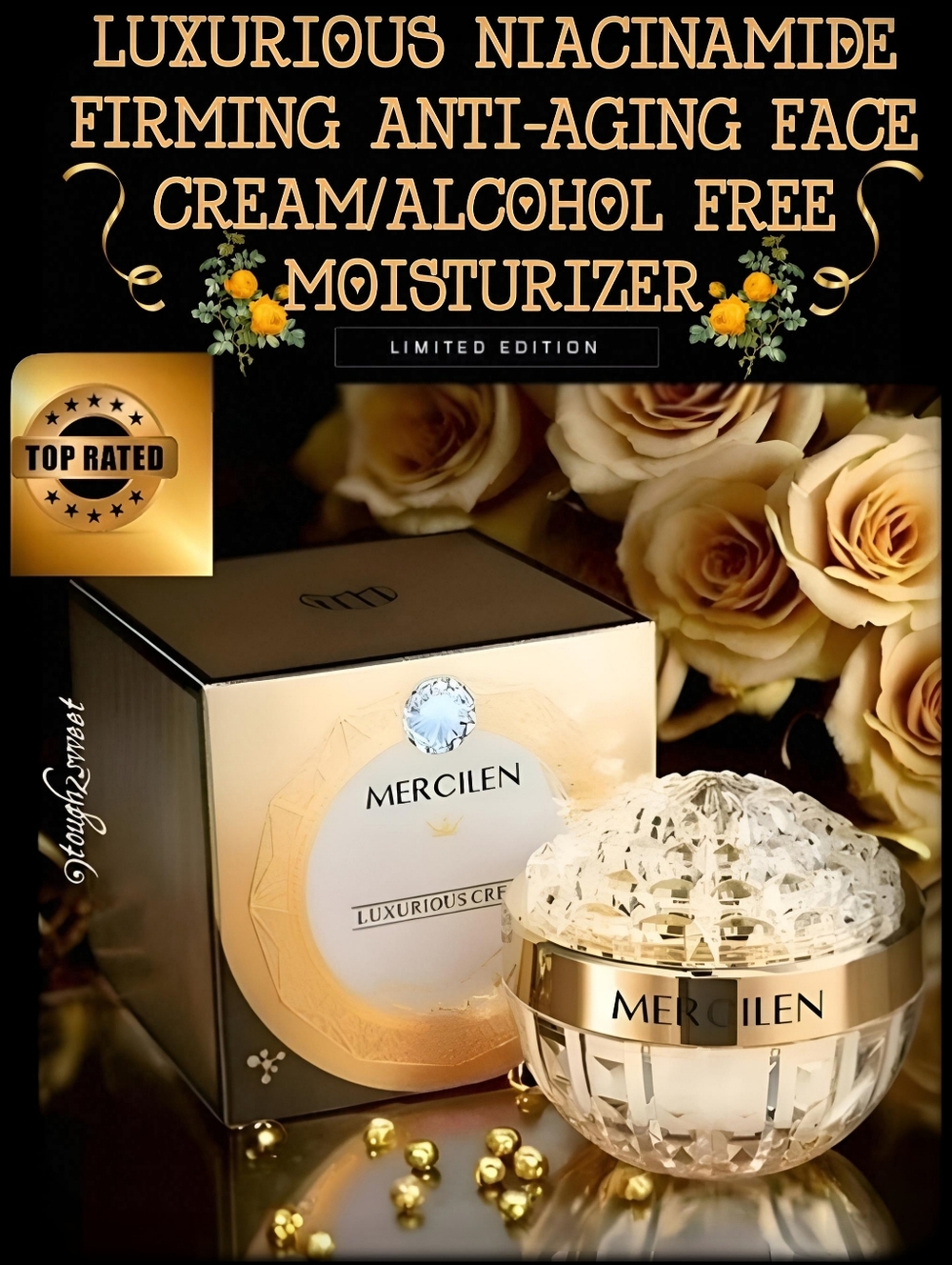 🆕LUXURIOUS NIACINAMIDE FIRMING ANTI-AGING FACE CREAM/ ALCOHOL FREE MOISTURIZER